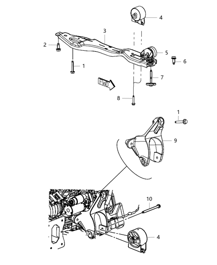 2013 Ram C/V Engine Mounting Front Diagram 2 - Thumbnail