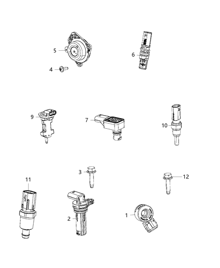 2020 Jeep Grand Cherokee Sensors, Engine Diagram 1 - Thumbnail
