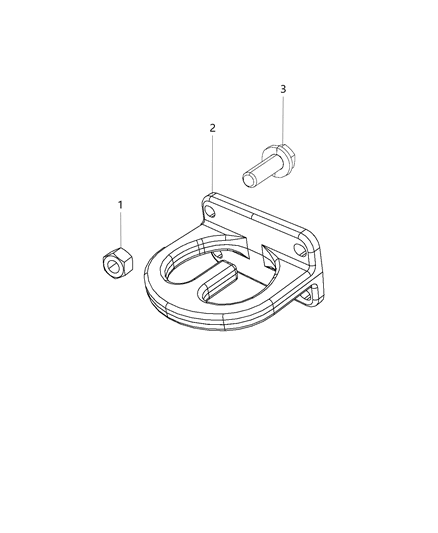 2018 Ram 3500 Cab Chassis(<10K lb.) Tow Hooks, Front Diagram