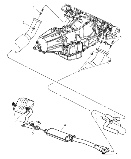 2005 Chrysler 300 Muffler And Resonator Exhaust Diagram for 4578376AC