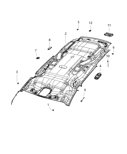 2020 Chrysler Pacifica Lamp Courtesy Diagram for 55057421AC