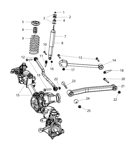 2007 Jeep Wrangler Arm Lower Control Front Diagram for 52059979AC