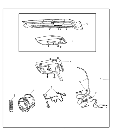 2007 Dodge Ram 3500 Cab Chassis Media System - Rear Seat Video Diagram