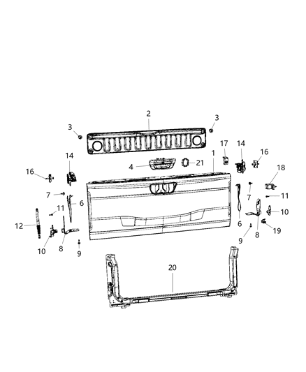 2019 Ram 1500 Handle, Outside, Blue Streak, Rear Outer Diagram for 6RN80KCLAA