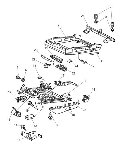 2008 Chrysler Crossfire Seat Switch, Passenger Side Diagram for 1BF40XDVAA