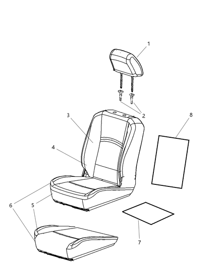 2011 Ram 2500 Front Seats - Bucket Seats Diagram 1 - Thumbnail