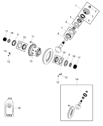 2020 Ram 3500 Pickup Differential Assembly, Rear Diagram 2 - Thumbnail