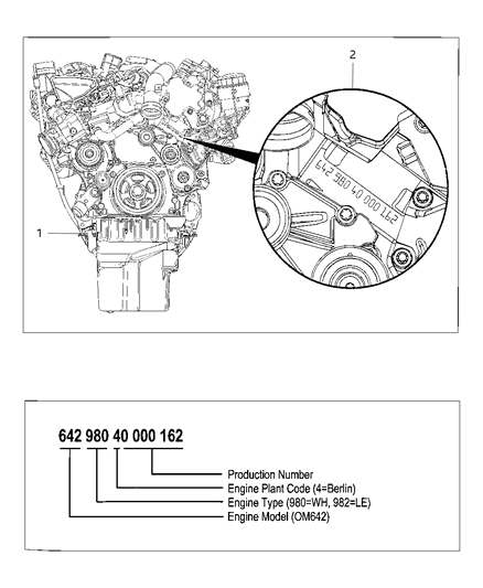 2009 Jeep Grand Cherokee Engine Assembly & Identification & Service Diagram 1 - Thumbnail