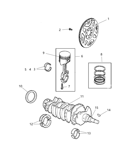 2002 Jeep Liberty Piston Rings Diagram for 4897024AA