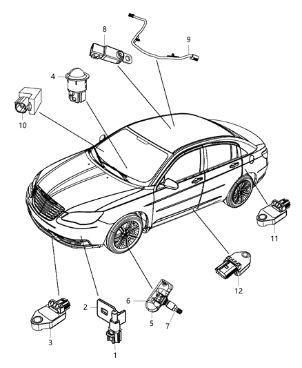 2014 Chrysler 200 Sensor Kit Tire Pressure Diagram for 68078861AA