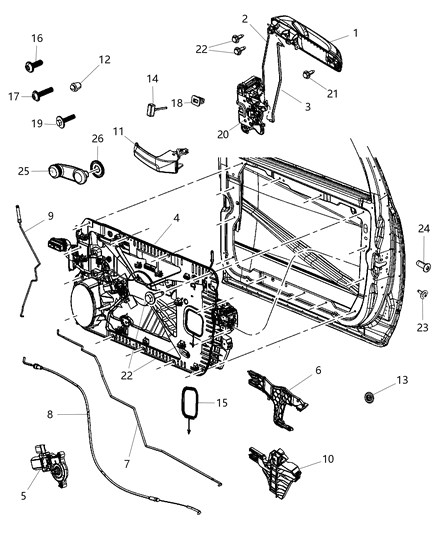 2020 Ram 3500 Window Motor, Front Passenger Side Diagram for 68044804AB