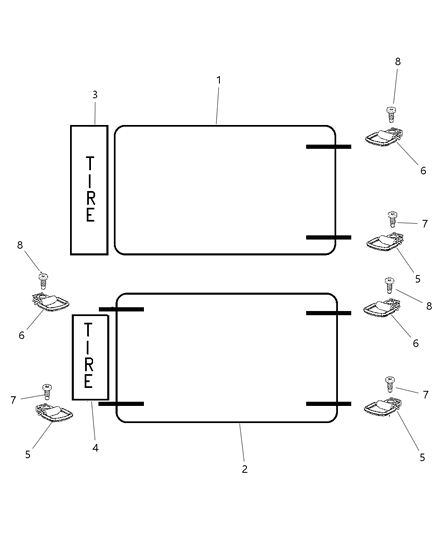 1998 Jeep Cherokee Tie Down Hook Diagram for 55352692AA