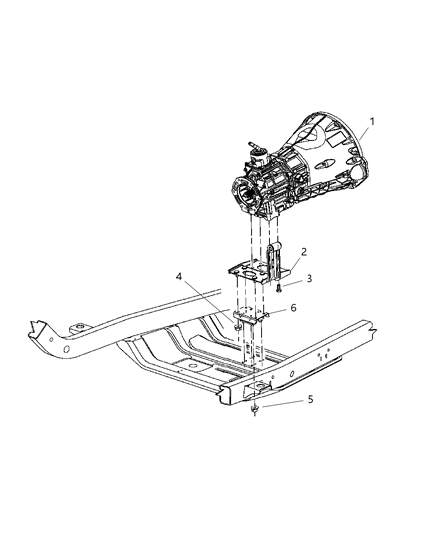2006 Jeep Wrangler Mount, Transmission Diagram 1 - Thumbnail