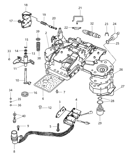 2009 Dodge Ram 3500 Valve, Transmission Switch, A727, 1990-92 Diagram for 4505036