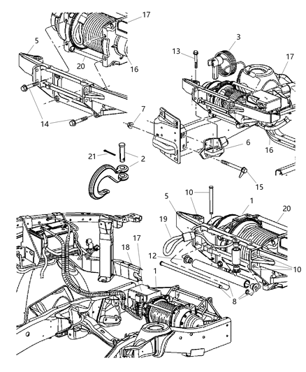 2015 Ram 2500 Winch - Front Diagram