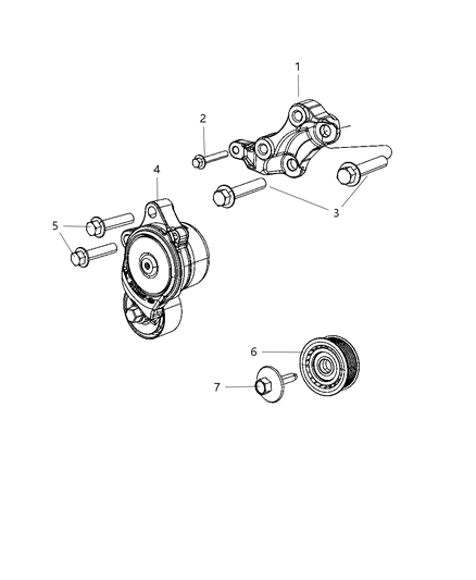 2015 Jeep Grand Cherokee Pulley & Related Parts Diagram 1 - Thumbnail