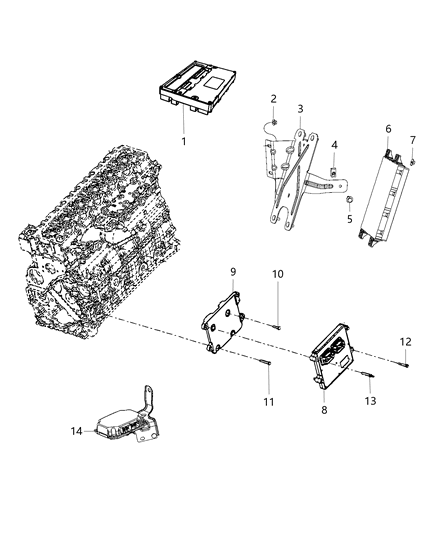 2017 Ram 3500 Pickup Modules, Engine Compartment Diagram 2 - Thumbnail