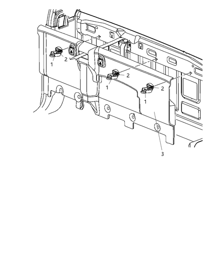 2008 Dodge Ram 2500 Hook Cab Back Panel Diagram for 1DL86XDHAA