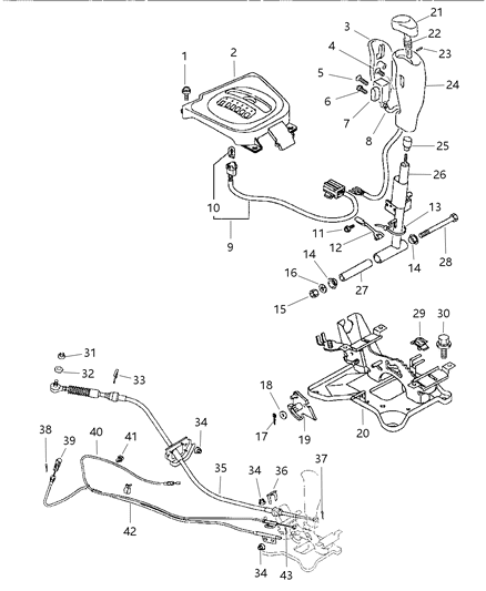 1997 Dodge Avenger Controls , Gearshift of Automatic Transmission Diagram 2 - Thumbnail