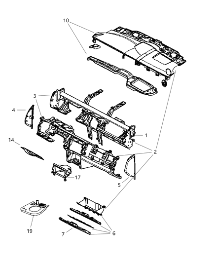 2008 Dodge Durango Instrument Panel & Structure of Electrical Diagram