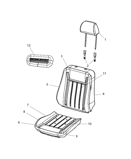 2008 Chrysler 300 Heated Pad Seat Cushion Diagram for 5000021AB