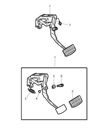 2002 Chrysler Sebring Coupe Brake Pedals Diagram