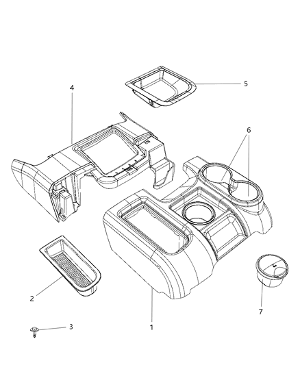 2014 Ram 3500 Cab Chassis Floor Console Diagram 2 - Thumbnail