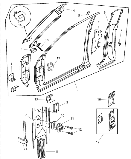 2002 Dodge Ram 3500 Regular Cab Aperture Panel Bodyside Diagram