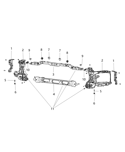 2015 Ram 3500 Cab Chassis Radiator Support Diagram