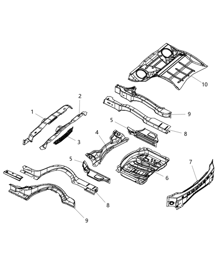 2019 Dodge Charger Floor Pan Rear Diagram