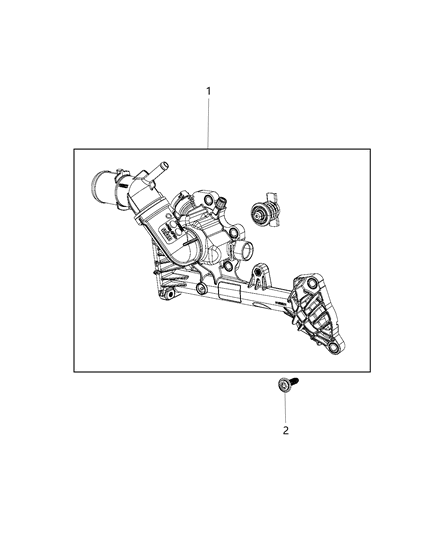 2016 Jeep Cherokee Thermostat & Related Parts Diagram 1 - Thumbnail