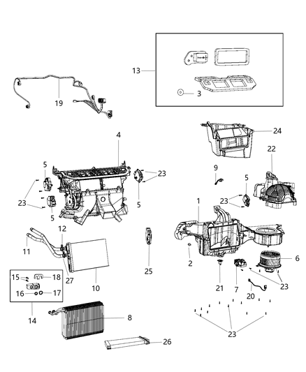 2018 Chrysler 300 Module A/C And Heater Diagram for 68340540AB