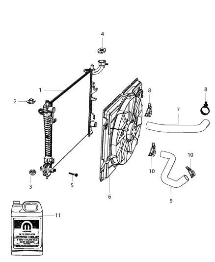 2015 Dodge Durango Radiator & Related Parts Diagram 1 - Thumbnail