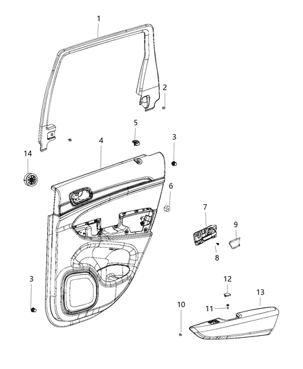 2020 Dodge Durango Upper Molding, Front Driver Side Diagram for 1GX29DX9AC