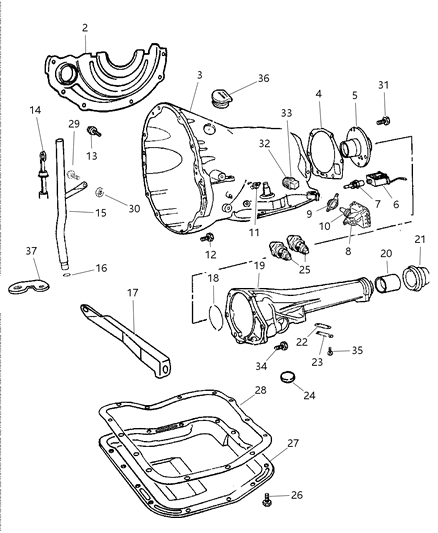 2001 Dodge Ram Van Extension Housing Seal Diagram for 5003408AA