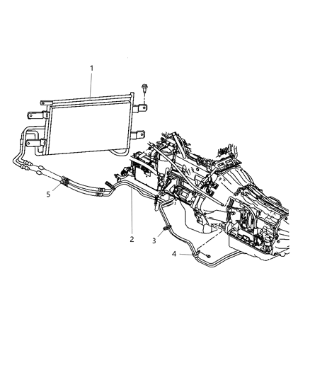 2007 Dodge Ram 3500 Pickup Transmission Oil Cooler & Lines Diagram 3 - Thumbnail