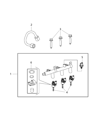 2020 Jeep Renegade Injector Fuel Diagram for 68439521AA