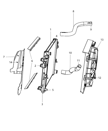 2008 Jeep Grand Cherokee Radiator & Related Parts Diagram 1 - Thumbnail