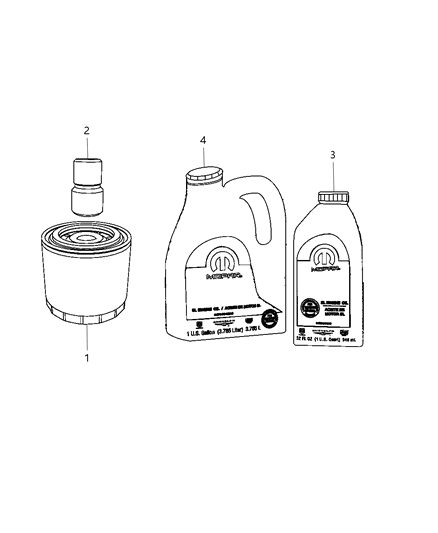2009 Dodge Journey Engine Oil Filter , Filter Adapter And Engine Oil Diagram 3 - Thumbnail