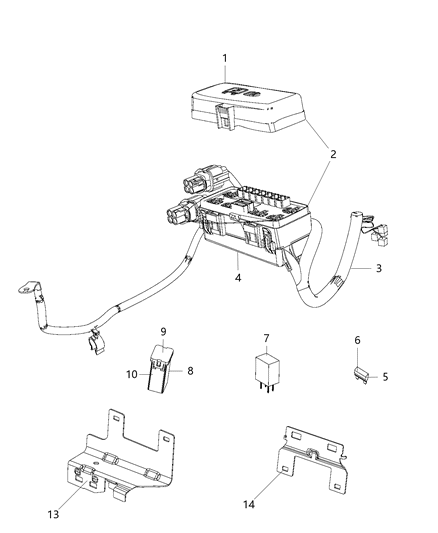 2014 Ram 3500 Pickup Auxiliary & Integral PDC Diagram