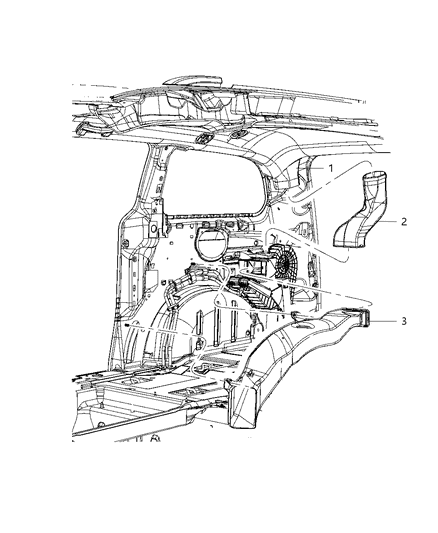 2008 Dodge Grand Caravan Heat Duct, Rear Diagram for 4677537AC