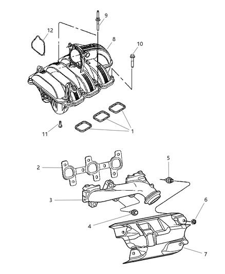 2006 Dodge Dakota Pad Engine Diagram for 53032787AA