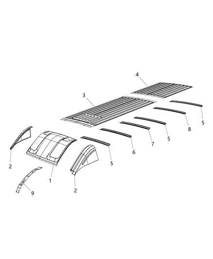 2016 Ram ProMaster 1500 Roof Panel Diagram 3 - Thumbnail