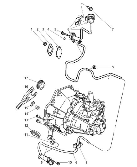 2008 Chrysler PT Cruiser Controls, Hydraulic Clutch Diagram 1 - Thumbnail