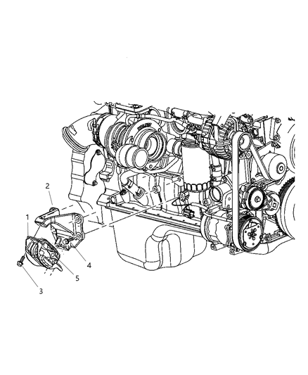 2006 Dodge Ram 3500 Mounts, Front Diagram 1 - Thumbnail