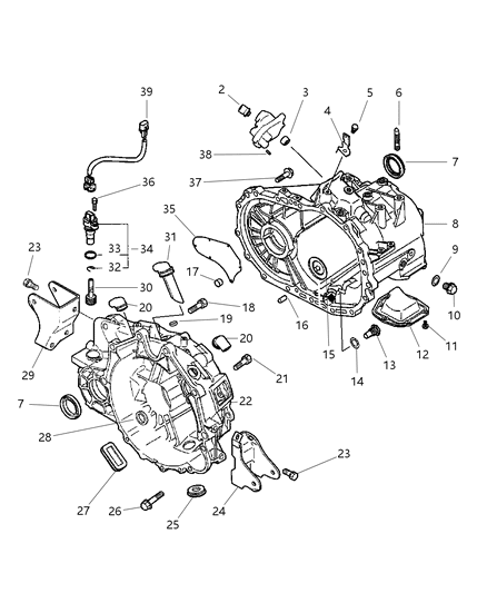 2005 Dodge Stratus Bolt Hexagon Flange Head M12X55 Diagram for MF140292