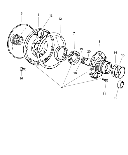 2005 Dodge Ram 2500 Pump Package Transmission Diagram for 5086714AB