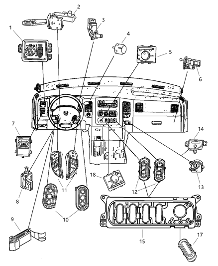 2005 Dodge Ram 2500 Switch Diagram for 56045614AA