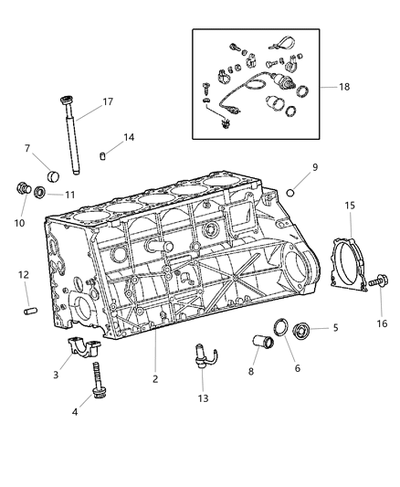 2003 Dodge Sprinter 2500 Cylinder Block Diagram for 5073918AB