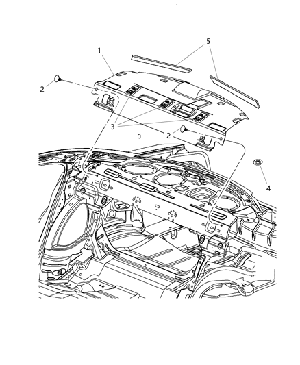 2011 Dodge Charger Rear Shelf Panel of Interior Trim Diagram
